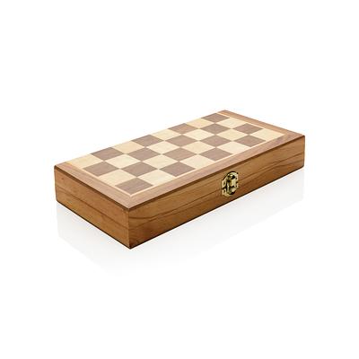 Juego de ajedrez plegable de madera de lujo