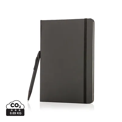 Basic A5 hardcover notebook with pen