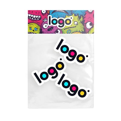 Bolsa con 3 pegatinas y fajín personalizado