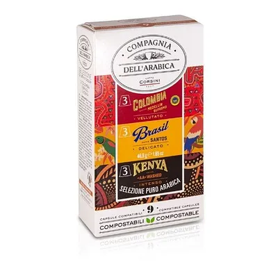 Selección 9 cápsulas compostables (compatibles Nespresso)