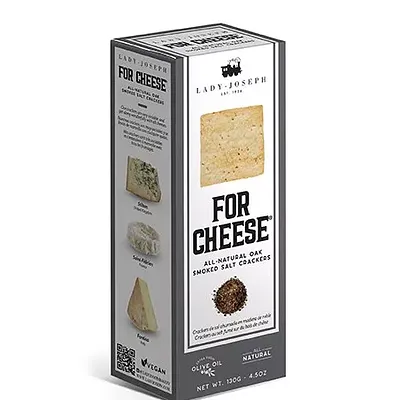 Crackers con sal ahumada en madera de roble 130g 4.5oz