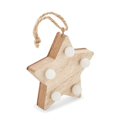 Wooden star with lights