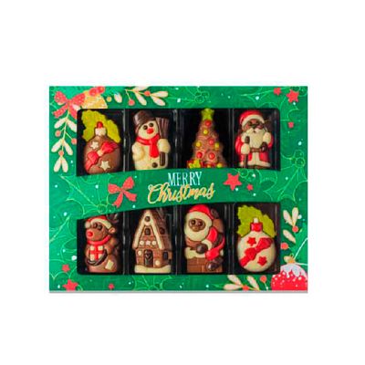 Box with 8 Christmas chocolate figures
