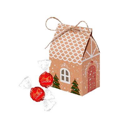 Christmas cardboard box with 2 Lindt chocolates